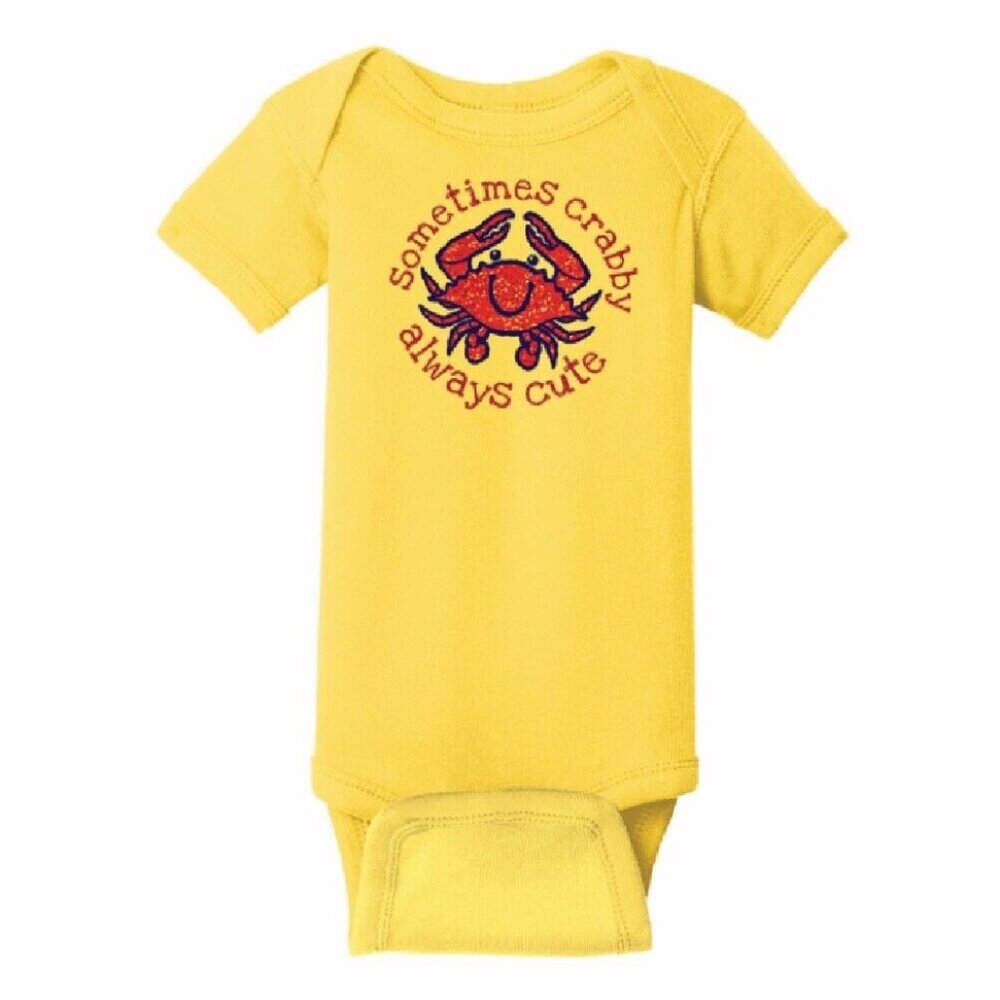 Sometimes Crabby Always Cute Baby Romper One Piece Bodysuit - NEW Fast Free Ship